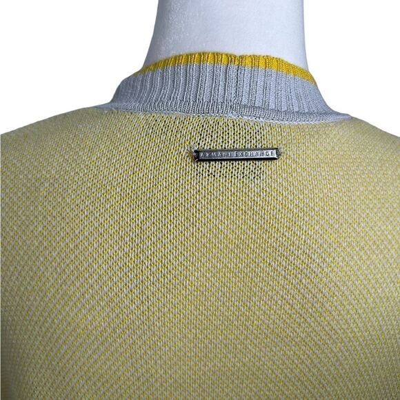 Armani Exchange Men’s Yellow & Grey Knit Button Front Cardigan Sweater - Picture 4 of 8